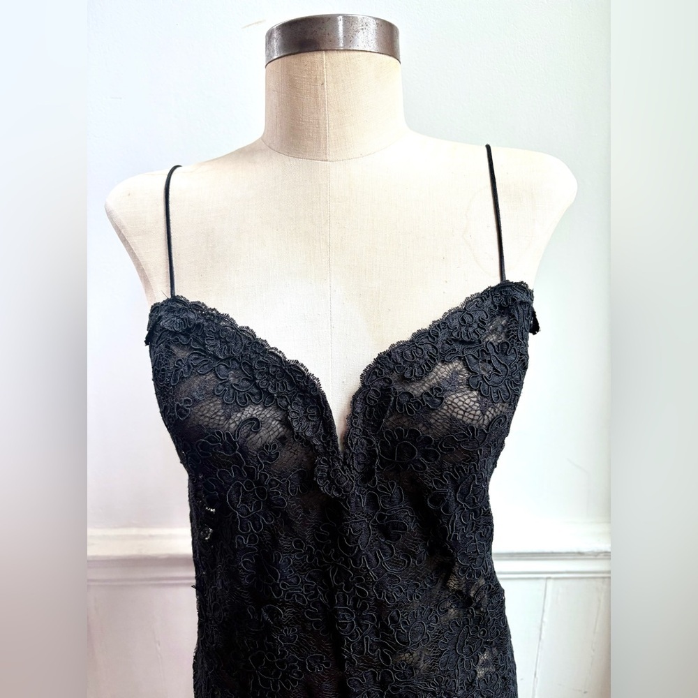 Victoria’s Secret 1990s Vintage 90s GOLD LABEL Black Lace Negligee nightie SM - Picture 2 of 5